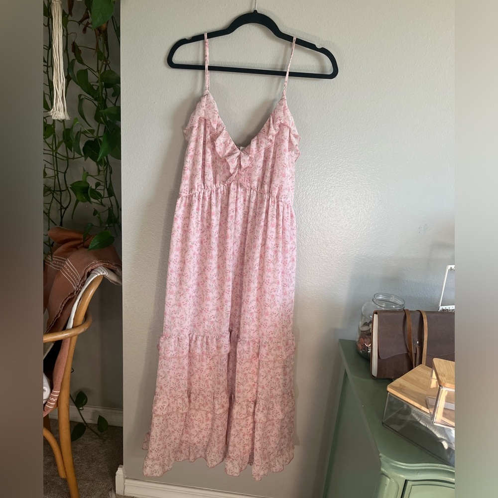 NWT Pink Floral Midi Dress
